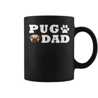 Pug Dad With Paw And Pug Graphic Coffee Mug | Mazezy