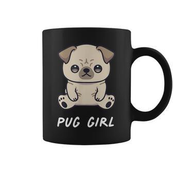 Pug Girl Cute Funny Kawaii Anime Dog Lover Owner Family Coffee Mug - Seseable