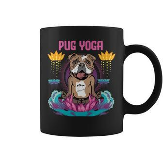 Pug Lover Dog Yoga Funny Meditation Dog Pugs Coffee Mug - Monsterry