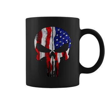 Punisher Skull Military American Flag Us Coffee Mug | Mazezy