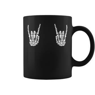 Punk Rock Skull Hands Coffee Mug | Mazezy AU