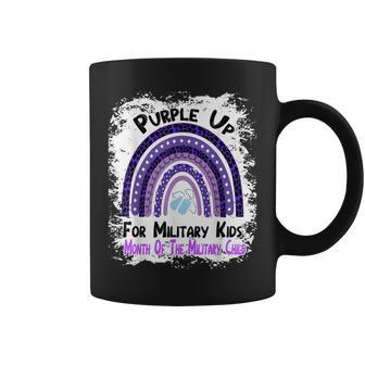 Purple Up For Military Kids Month Military Rainbow Leopard Coffee Mug | Mazezy