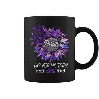 Purple Up For Military Kids Sunflower Purple Military Month Coffee Mug | Mazezy