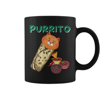 Purrito Cat In A Burrito - Cat Lover Mexican Food Kitty Coffee Mug - Seseable