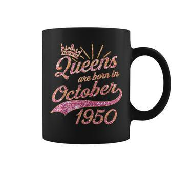 Queens Born In October 1950 68Th Birthday Gifts 68 Years Old Coffee Mug | Mazezy