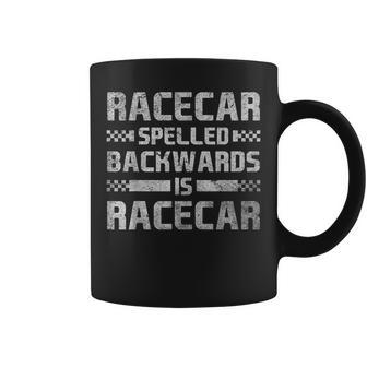 Race Cars Racecar Spelled Backwards Race Car Racing Apparel Coffee Mug | Mazezy