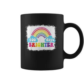 Rainbow 100 Days Brighter Teacher Student 100 Days Smarter Coffee Mug - Thegiftio UK
