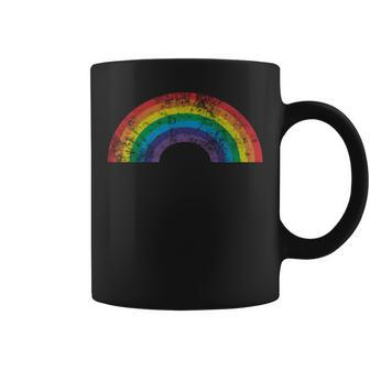 Rainbow Vintage Retro 70S 80S Style Gift Men Women Coffee Mug - Seseable