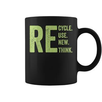 Re Recycle Reuse Renew Rethink Crisis Earth Day Activism Coffee Mug | Mazezy