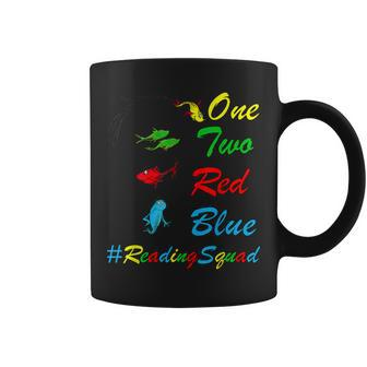 Reading Teacher Squad Oh The Places One Two Red Blue Fish Coffee Mug | Mazezy