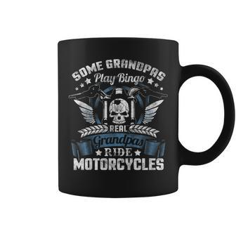 Real Grandpa Biker Shirt Fathers Day Motorcycle Ride Papa Coffee Mug | Mazezy