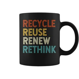 Recycle Reuse Renew Rethink Retro Vintage Earth Day 2023 Coffee Mug | Mazezy