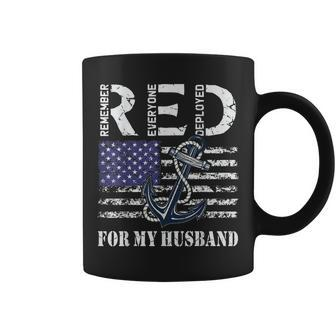 Red Friday For My Husband Military Deployed Navy Wife Flag Coffee Mug | Mazezy