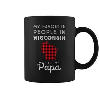 Red Plaid Dad Grandpa Gift Favorite People In Wisconsin Papa Gift For Mens Coffee Mug | Mazezy