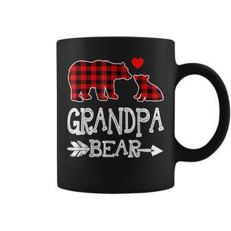 Red Plaid Grandpa Bear Christmas Pajama Matching Family Coffee Mug | Mazezy