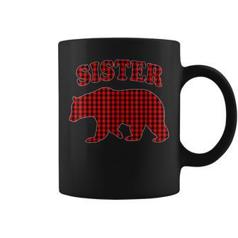 Red Plaid Sister Bear Buffalo Family Pajama Coffee Mug | Mazezy