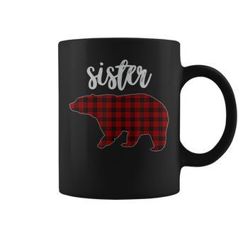 Red Plaid Sister Bear Matching Family Pajama Coffee Mug | Mazezy