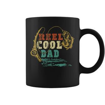 Reel Cool Dad Vintage Fishing Fathers Day Daddy Fisherman Coffee Mug - Seseable