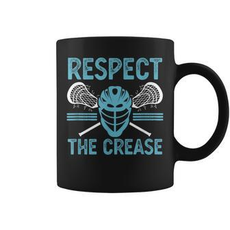 Respect The Crease Funny Lacrosse Player Lax Goalie Coffee Mug | Mazezy
