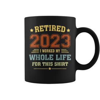 Retired 2023 Funny Vintage Retirement Humor Gifts Men Women Coffee Mug - Seseable