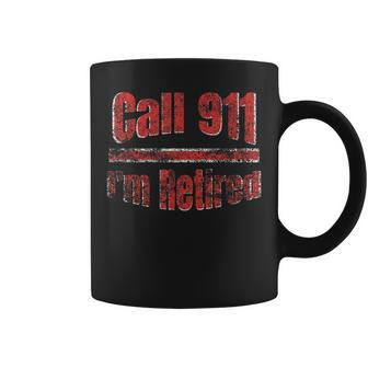 Retired Fire Fighter Retirement Distressed Design Coffee Mug - Seseable