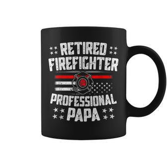 Retired Firefighter Dad Papa Thin Red Line Flag Fathers Day Coffee Mug | Mazezy