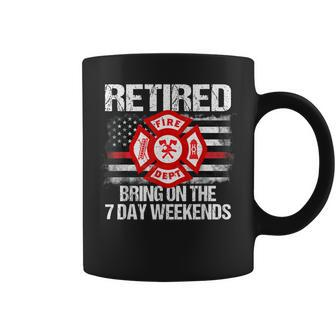 Retired Firefighter Fire Retirement Gift Thin Red Line Coffee Mug - Seseable