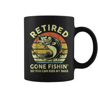 Retired Gone Fishing Reel Cool Dad Funny Bass Grandpa Gift For Mens Coffee Mug | Mazezy