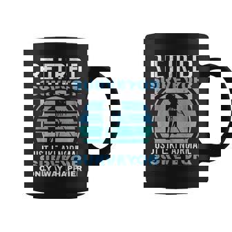 Retired Surveyor Surveying Grandpa Tripod Land Surveyor Coffee Mug | Mazezy