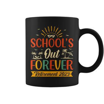 Retired Teacher Schools Out Forever Retirement 2023 Summer Coffee Mug - Thegiftio UK