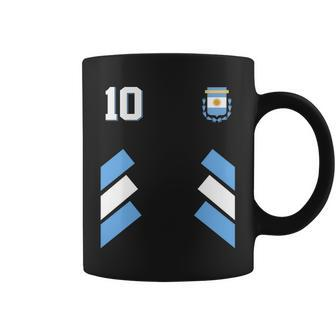 Retro 10 Argentina Jersey Argentinian Soccer Flag Coffee Mug - Monsterry UK