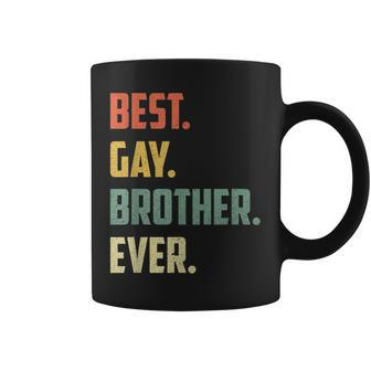 Retro Best Gay Brother Ever Cool Gay Gift Coffee Mug - Seseable