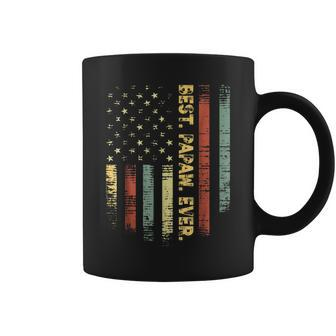 Retro Best Papaw Ever Vintage American Flag T For Dad Gift For Mens Coffee Mug | Mazezy UK