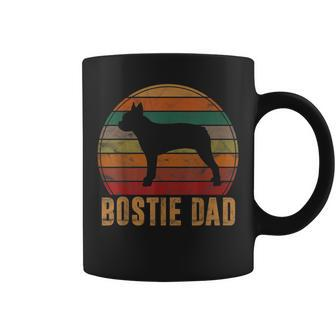 Retro Boston Terrier Dad Gift Dog Owner Pet Bostie Father Coffee Mug - Seseable