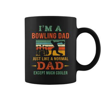 Retro Bowling Lover Dad Gift Cool Bowler Father Vintage Coffee Mug - Seseable