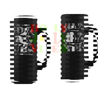 Retro Christmas Holly Jolly Vibes Coffee Mug - Thegiftio