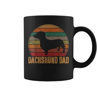 Retro Dachshund Dad Gift Doxie Daddy Dog Owner Pet Father Coffee Mug - Seseable