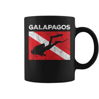 Retro Galapagos Islands Scuba Dive Vintage Dive Flag Diving Coffee Mug - Thegiftio UK