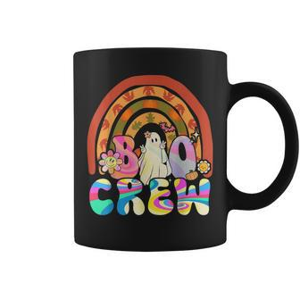 Retro Groovy Boo Crew Halloween Hippie Floral Ghost Boy Girl V8 Coffee Mug - Thegiftio UK