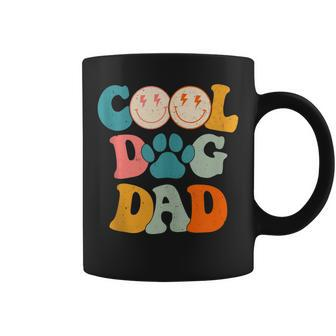 Retro Groovy Cool Dog Dad With Hippie Face Fathers Day Coffee Mug - Thegiftio UK