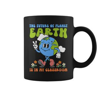 Retro Groovy Earth Day Teachers Classroom Environment Funny Coffee Mug | Mazezy