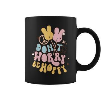 Retro Groovy Easter Bunny Happy Easter Dont Worry Be Hoppy Coffee Mug | Mazezy CA