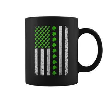 Retro Irish American Flag Distressed Flag St Patricks Day Coffee Mug - Seseable