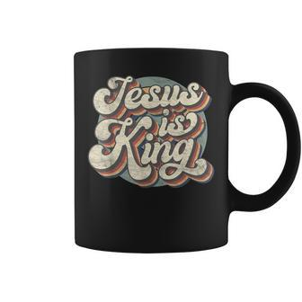 Retro Jesus Is King Christian Bible Religious Mens Womens Coffee Mug | Mazezy