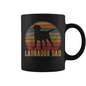 Retro Labrador Dad Gift Dog Daddy Golden Black Lab Father Coffee Mug - Seseable