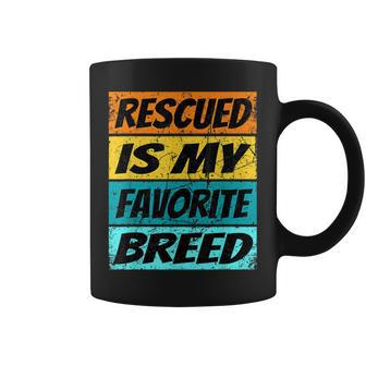 Retro Love Dogs Rescue Dogs Rescued Is My Favorite Breed Coffee Mug - Thegiftio UK