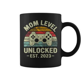 Retro Mom Level Unlocked Est 2023 - Funny New Mom Coffee Mug - Seseable