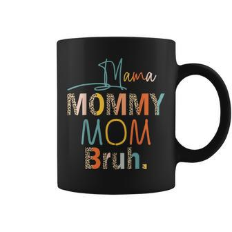 Retro Mothers Day Mama Mommy Mom Bruh Leopard Gift For Women Coffee Mug | Mazezy