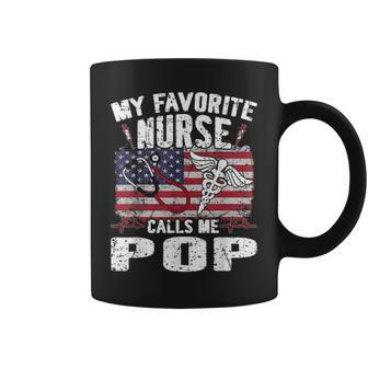 Retro My Favorite Nurse Calls Me Pop Fathers Day Gift Coffee Mug - Seseable
