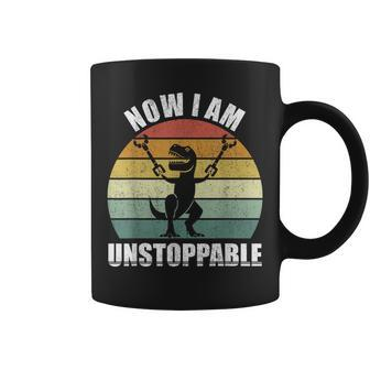 Retro Now I Am Unstoppable Funny T-Rex Gifts Vintage Coffee Mug | Mazezy